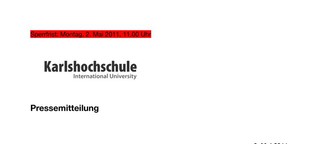 Pressemitteilung: Karlshochschule - CHE-Ranking
