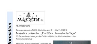 Pressemitteilung: Majostics präsentiert "Ein Stück Himmel unterTage" 20121015