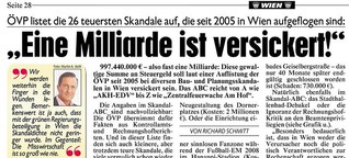 "Wiener Skandale": Krone druckt falsche Parteipropaganda