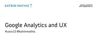 Google Analytics & UX