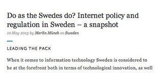 Do as the Swedes do? Internet policy and regulation in Sweden - a snapshot