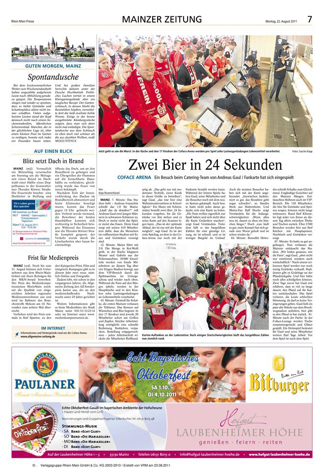 22 Sekunden für zwei Bier | Allgemeine Zeitung Mainz
