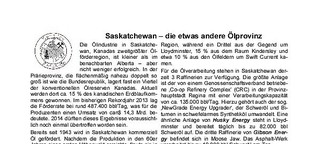 Saskatchewan - die etwas andere Ölprovinz