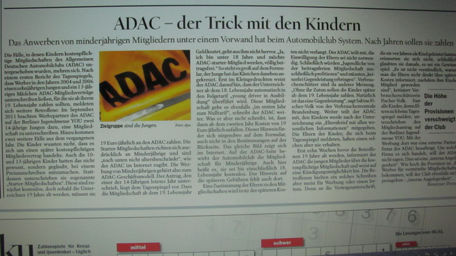 ADAC - der Trick mit den Kindern