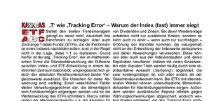 'T' wie 'Tracking Error' - Warum der Index (fast) immer siegt