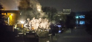 Kanal - Feuerwehreinsatz auf brennendem Schiff in Billbrook - Hamburg - Aktuelle News aus den Stadtteilen - Hamburger Abendblatt