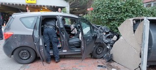 Poppenbüttel - Autofahrerin durchbricht Schranke und prallt gegen Mauer - Blaulicht - Hamburger Abendblatt