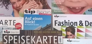Stadtmagazin tip Berlin, tip Edition, tip Speisekarte, Edition Berliner Zeitung