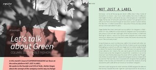 SUPERIOR MAGAZINE
Column "Let's talk about Green"
December 2015