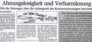 Anfangszeit des KZ Dachau in zeitgenössischen Zeitungen