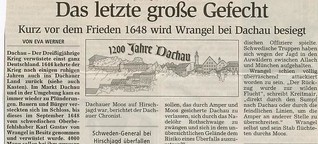 1648: Wrangel wird bei Dachau besiegt