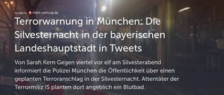 Terrorwarnung in München: Die Silvesternacht in der bayerischen Landeshauptstadt in Tweets 