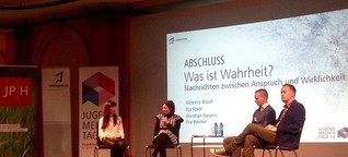 Jugendmedientage 2014: "Was ist Wahrheit" - DJV-Diskussion u.a. mit "heute"-Moderator C. Sievers / 9.11.2014