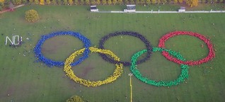 Hamburg: Tausende Olympia-Fans formieren sich zu den fünf Ringen