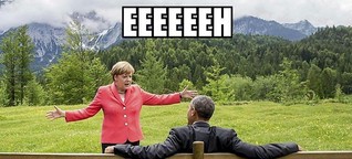 Dieses Foto von Angela Merkel beim G7-Gipfel wird gerade zum Meme