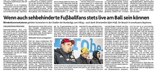 Blindenreporter in der Bundesliga