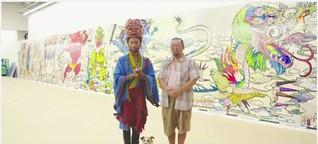 Pharrell besucht Murakami | Takashi Murakami zeigt Pharrell Arbeiten seiner kommenden Ausstellung