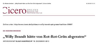 "Willy Brandt hätte von Rot-Rot abgeraten"