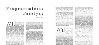 Programmierte Paralyse, in: engagée. Magazin für politisch-philosophische Einmischungen, Nr. 5