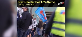 Rechtsextreme Auschwitz-Gesänge bei einer AfD-Demo in Jena - und die Ordner greifen nicht ein