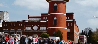 Protest gegen Homann-Werksverlagerung: Kartoffelsalat ist umzingelt