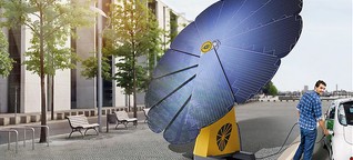 Fächer-Modul: Mobile Solarblume ersetzt den Stromanschluss