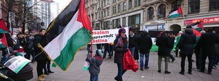 800 Menschen ziehen auf Palästinenser-Demo durch die Innenstadt