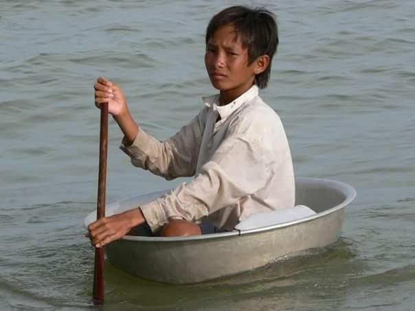 Kid at the Tonle Sap Lake, Cambodia
