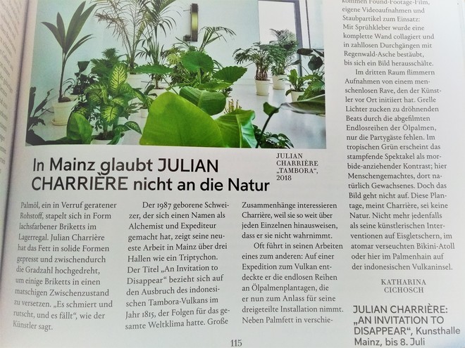 Natur- als Kulturgeschichte (et vice versa): Julian Charrière in Mainz