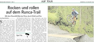 Rocken und rollen auf dem Runca-Trail