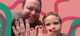 So emotional verteidigt ein Vater die lackierten Fingernägel seines Sohnes