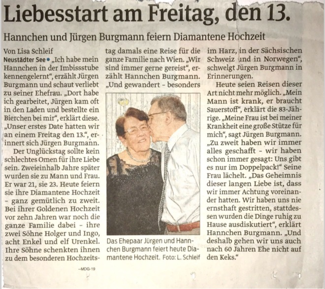 Liebesstart am Freitag, den 13. (Magdeburger Volksstimme, 04/2018)