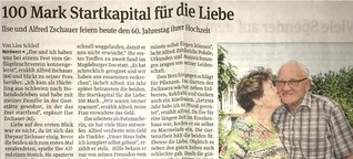 100 Mark Startkapital für die Liebe (Magdeburger Volksstimme, 04/2018)