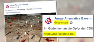 Die AfD hat auf Facebook Werbung für eine Webseite gemacht, die Merkel als Terrorhelferin für Deutschland und Europa zeigt