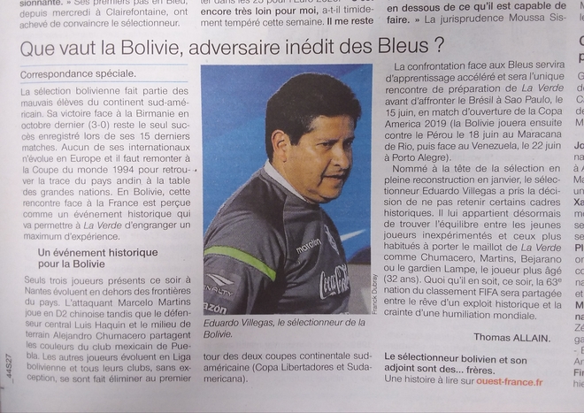 Que vaut la Bolivie, adversaire inédit des Bleus ?