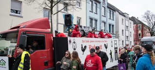 Rechte Hooligans sind in einem Essener Karnevals-Umzug mitgefahren
