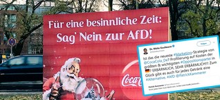 Wegen dieses Plakats wollen AfD-Politiker jetzt Coca-Cola boykottieren