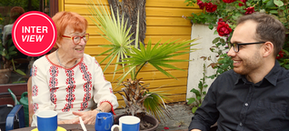 Osama, 30, und Frau Wellmann, 90, leben in einer WG
