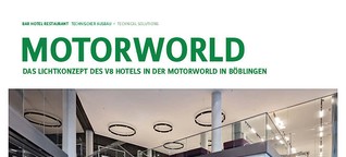 Lichtdesign für das V8 Hotel Motorworld Böblingen