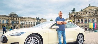 Er fährt Dresdens erstes Elektro-Taxi