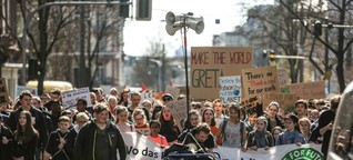 Schüler demonstrieren in Frankfurt für die Grüne Lunge