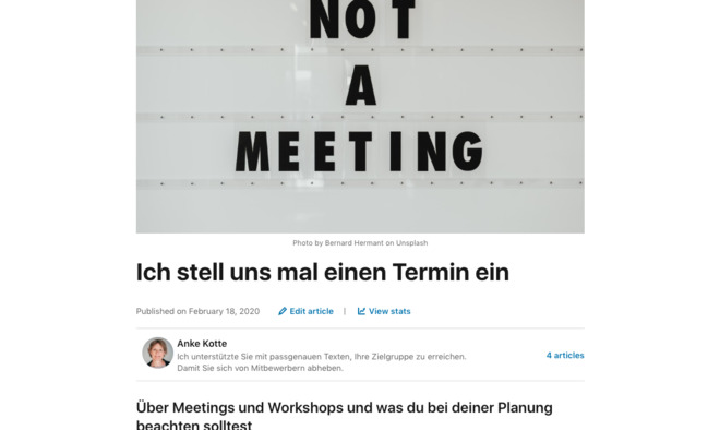 Meeting vs. Workshop
