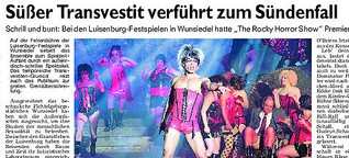 Schrill und bunt: Premiere der "Rocky Horror Show" auf der Luisenburg in Wunsiedel