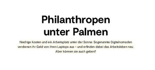 Philanthropen unter Palmen