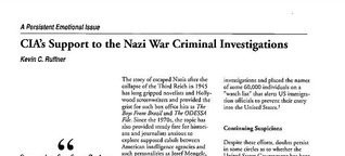 CIA's Support To The Nazi War Criminal Investigations