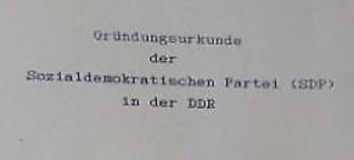 30 Jahre Gründung der Sozialdemokratischen Partei der DDR