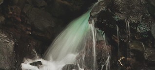 Wasserfall auf Lanzarote mit einem ND Filter fotografiert.