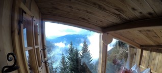 Ich habe mitten im Winter in einem kleinen Baumhaus übernachtet - in 20 Metern Höhe war es überraschend luxuriös