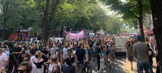 Linke demonstrieren gegen rechten Terror in Neukölln