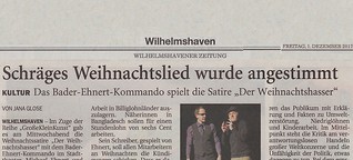 Wilhelmshavener Zeitung: Schräges Weihnachtslied wurde angestimmt